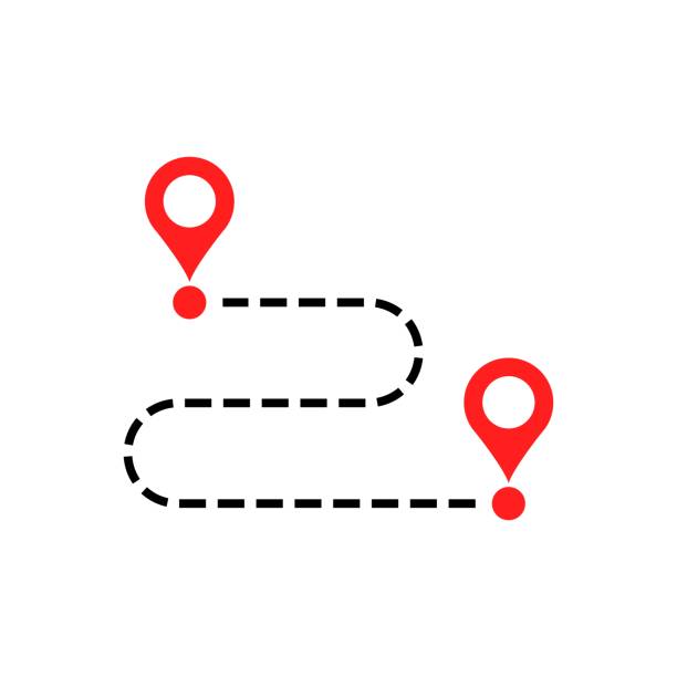 move location icon in flat style pin gps vector illustration on white isolated background