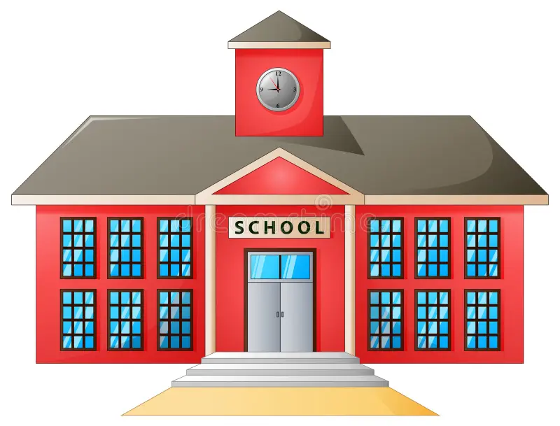 high school modern building illustration 95596070