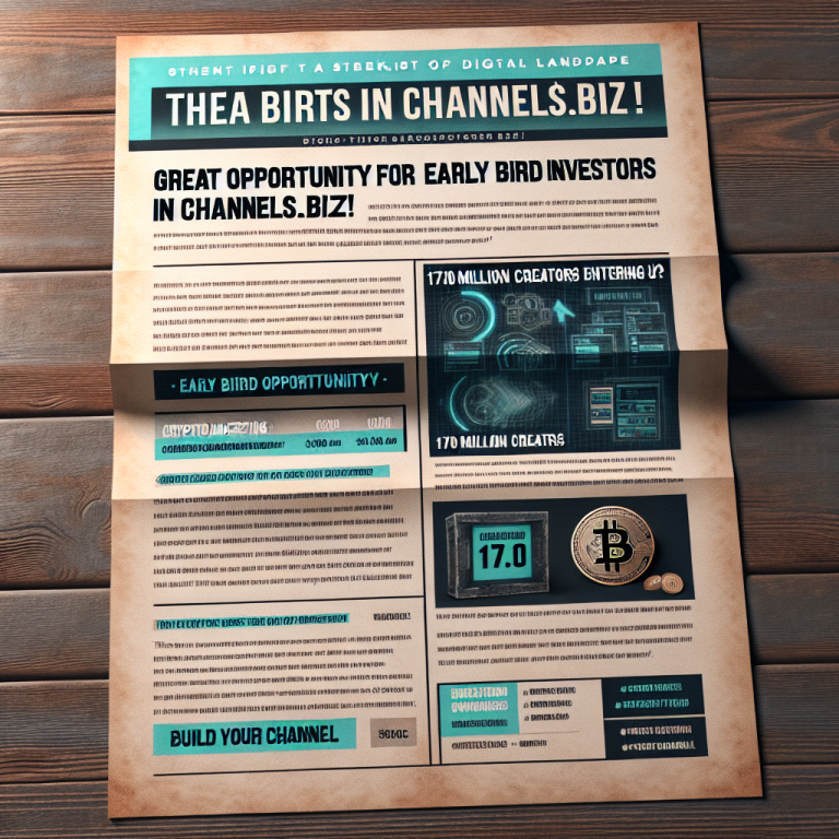 heres the chatgpt prompt with bold headlines as requested great opportunity for early bird investors in channels biz with 170 million creators about to hit the market following the tik 2