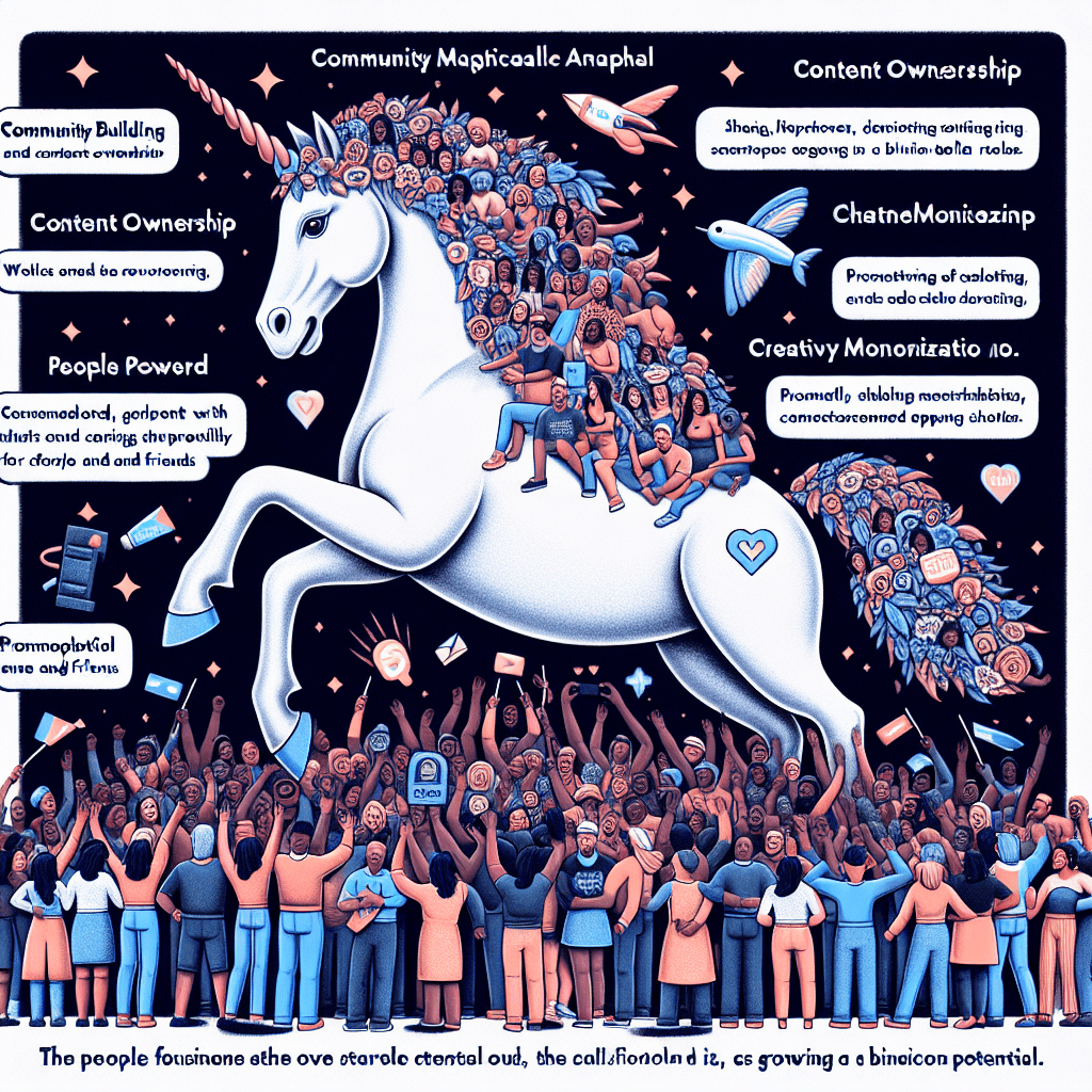 Unite to Build a Unicorn: How Every Channel You Create is Yours Explain how Channels.biz is built for the people, by the people. Highlight that every channel created is fully owned by its creator, offering the opportunity to build, share, and grow together. Emphasize that by: 1. Sharing, liking, and interacting with content, 2. Promoting the app to family and friends, 3. Building channels for any person, place, or thing, and 4. Monetizing channels in creative ways, we can bootstrap Channels.biz into a billion-dollar unicorn. Showcase the power of community collaboration and ownership, empowering users to turn their creativity and passion into real profit. #CommunityBuilding, #ContentOwnership, #ChannelMonetization, #StartupGrowth, #PeoplePowered, #UnicornPotential, please remember to make all of the headlines bowled and add six hashtags with commas