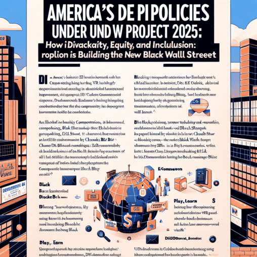 Headline: America's DEI Policies Under Project 2025: How Channels.biz is Building the New Black Wall Street ChatGPT Prompt: Write an article analyzing the impact of America's new Diversity, Equity, and Inclusion (DEI) policies under the Trump administration's Project 2025. Highlight how businesses like Walmart and other corporations are reducing their focus on equality initiatives. Contrast this with how Channels.biz is stepping in to create a new hub for Black empowerment, drawing parallels to the historic Black Wall Street. Emphasize the platform's focus on creating jobs, supporting Black-owned businesses, and fostering wealth-building opportunities through blockchain, e-commerce, and VR innovation. Close by discussing how Channels.biz is empowering the Black community to "play, learn, earn," while leading the charge for Black Project 2025. Hashtags: #Project2025, #BlackWallStreet, #DEIPolicies, #ChannelsBiz, #BlackEmpowerment, #BlockchainInnovation, please bold all headline text throughout the entire document