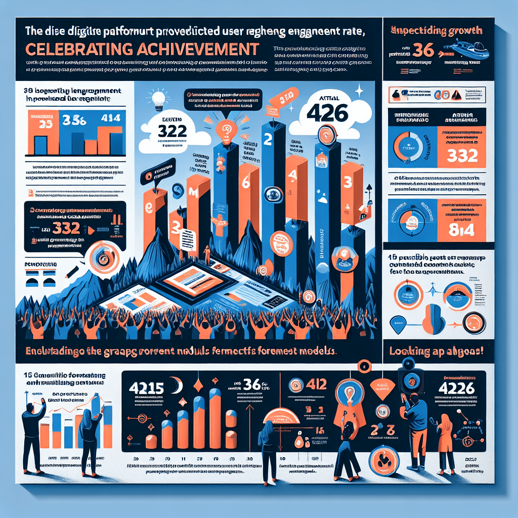 Prompt: Create a Detailed Explanation of User Engagement Surpassing Forecasted Expectations Context: Our platform forecasted a user engagement event count between 2 and 332, but the actual count reached 426, exceeding expectations. This is a positive outcome, and we want to focus on the following key areas: 1. Highlight the Success: Emphasize the benefits of exceeding the forecast and what it indicates about the platform’s performance. 2. Analyze the Drivers: Provide a detailed explanation of potential factors that led to this growth (e.g., campaigns, external trends, feature releases). 3. Next Steps: Offer actionable strategies to capitalize on this momentum, improve forecasting, and sustain growth. Output Requirements: Use bold headlines for each section and subsection. Keep the tone positive, focusing on opportunity and growth. Provide 3-5 bullet points for clarity under each section where applicable. Hashtags: #UserEngagement, #ForecastingSuccess, #GrowthOpportunity, #DataDriven, #Momentum, #BusinessInsights