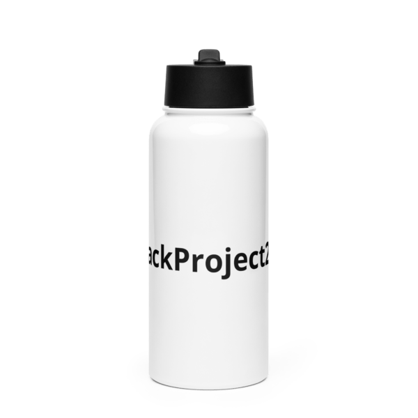 #BlackProject2025 Stainless steel water bottle with a straw lid - Image 2