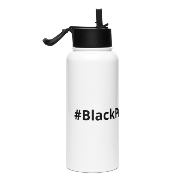 #BlackProject2025 Stainless steel water bottle with a straw lid - Image 4