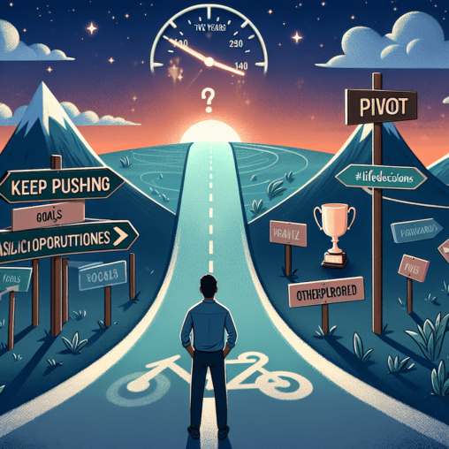 When Do You Call It Quits or Keep Pushing Forward? At what point should someone give up on a goal or dream? Is it after one year, two years, or five years of effort? If they reach five years, should they keep going regardless of the challenges? Create a thought-provoking response exploring perseverance, the importance of realistic goal-setting, and how to determine when it's time to pivot versus pushing onward. #SelfReflection, #Goals, #Perseverance, #Motivation, #LifeDecisions, #DreamChasing