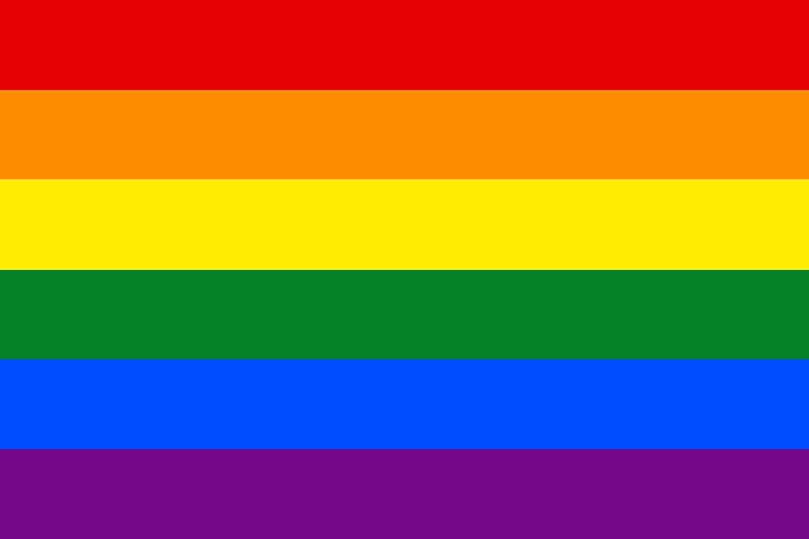 Gay Pride flag six stripes