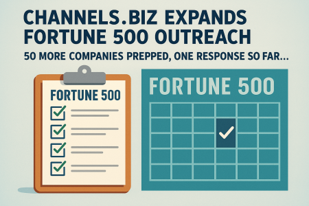 Channels.biz Expands Fortune 500 Outreach: 50 More Companies Prepped, One Response So Far