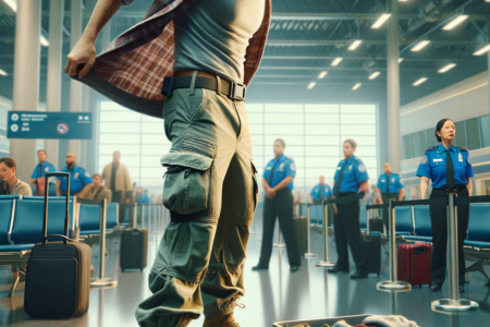 Lengthy Delay at TSA Checkpoint as Dad Struggles with Cargo Pants