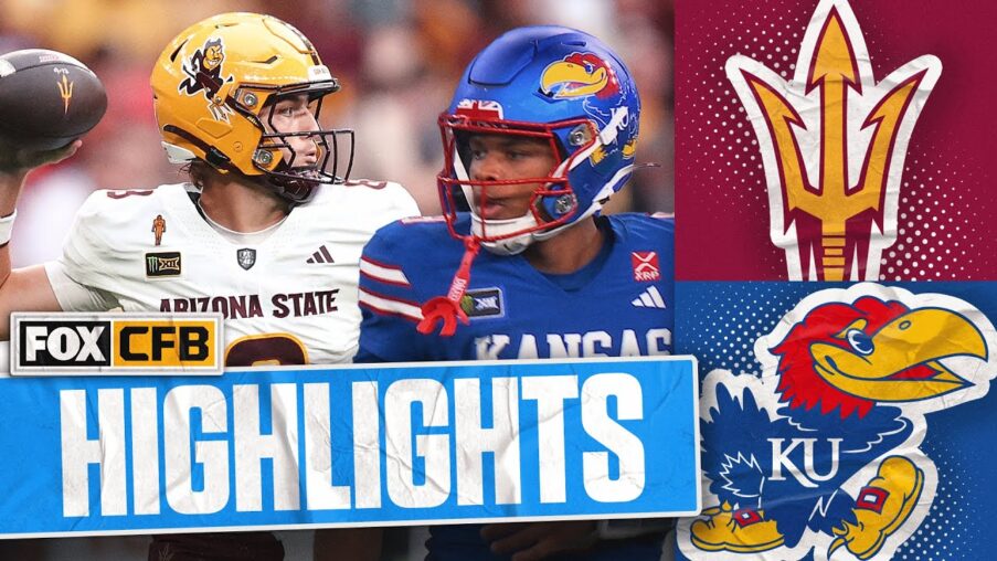 arizona state sun devils vs kansas jayhawks highlights fox college football 7YU05Q