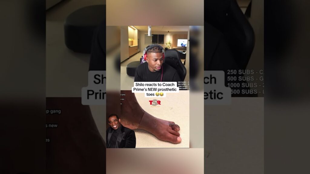 deion sanders son shilo sanders reacts to coach primes new toes FyJlAa