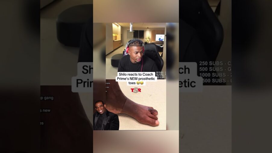 deion sanders son shilo sanders reacts to coach primes new toes FyJlAa