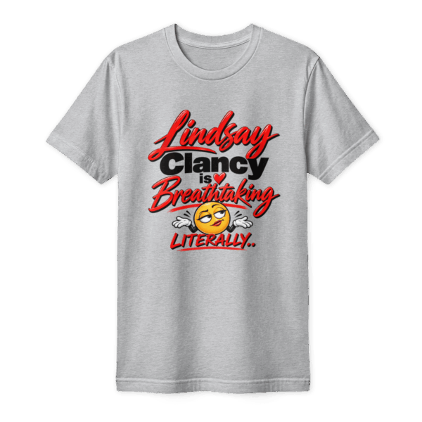 unisex-fine-jersey-t-shirt-heather-grey-front-6aaba2adaf395.png Lindsey Clancy 1 T-Shirt -