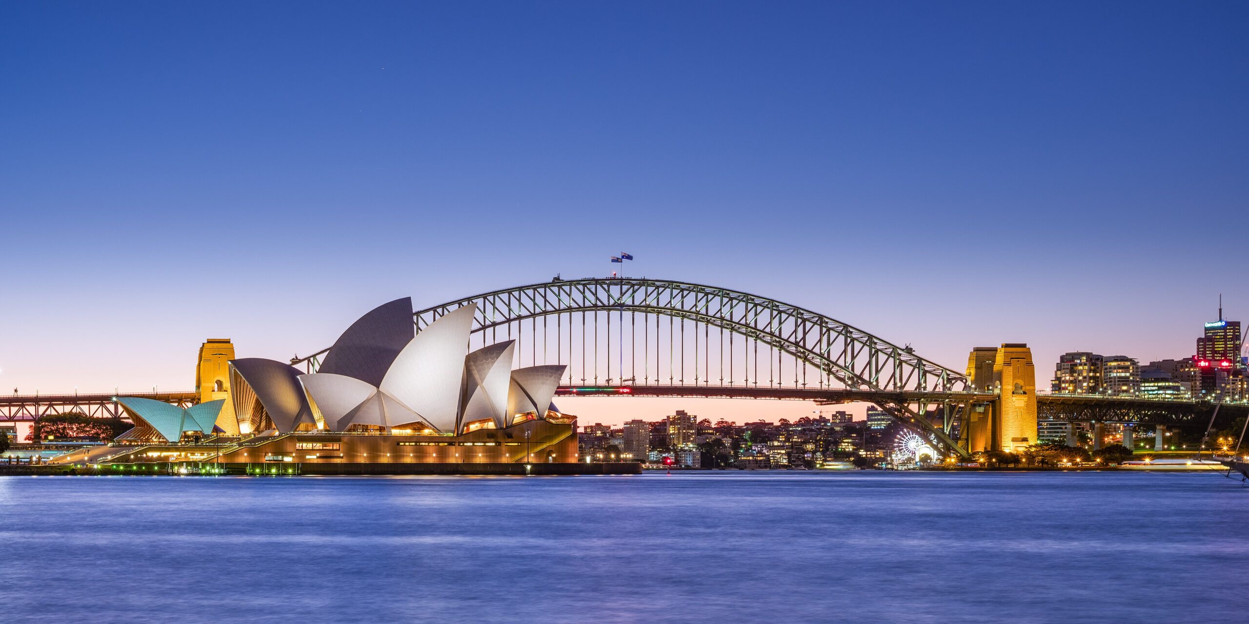 Sydney New South Wales Channel 1373 3840px Sydney Opera House and Harbour Bridge Dusk 28229 2019 06 21 2 scaled