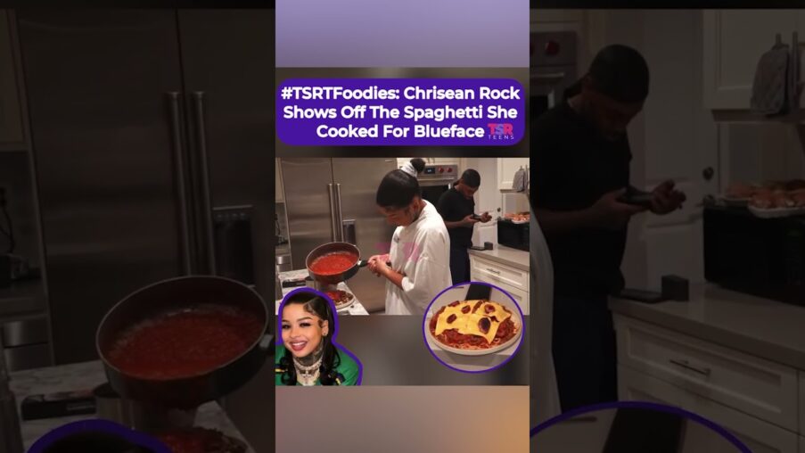 chrisean rock cooks up spaghetti for blueface FQt1Xt