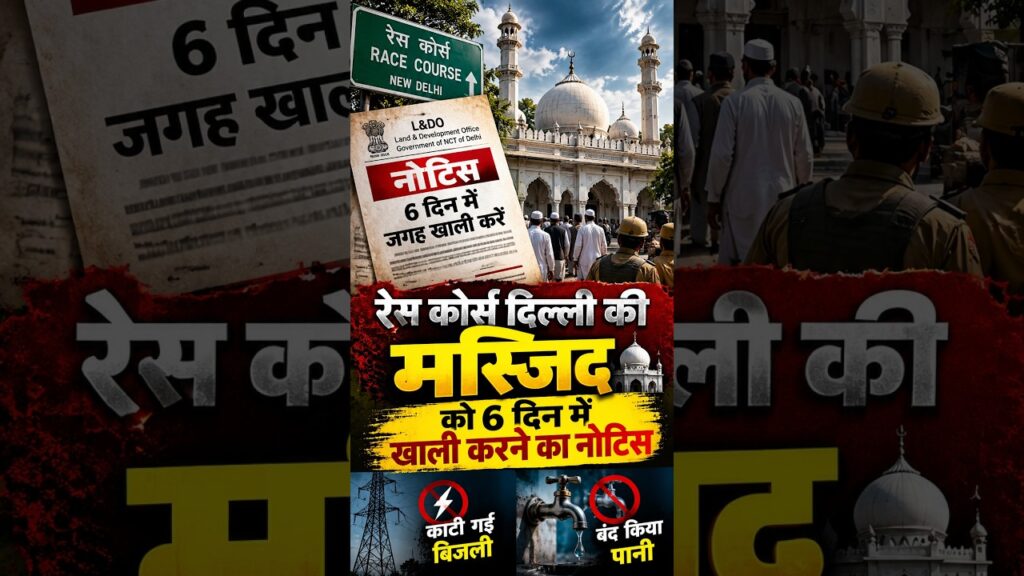 Delhi Race Course Masjid को 6 दिन में खाली करने का नोटिस | मस्जिद विवाद की पूरी खबर 1 delhi race course masjid e0a495e0a58b 6 e0a4a6e0a4bfe0a4a8 e0a4aee0a587e0a482 e0a496e0a4bee0a4b2e0a580 e0a495e0a4b0e0a4a8e0a587 e0a495e0a4be kcOdIu