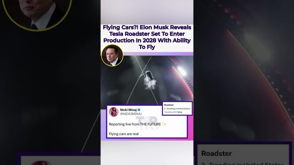 elon musk reveals flying tesla roadster 0EIpDD