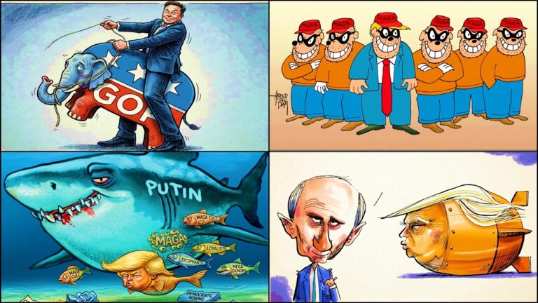 trumps political circus power puppets trump satire humor caricatures comic 21 october Hx1F6A